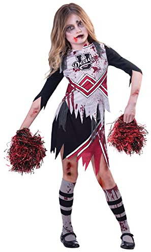 Rotes Zombie-Cheerleader-High School Mädchen Kinder Outfit Amscan