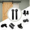 10.5FT/320cm Kit de Quincaillerie Porte de Grange Coulissante Kit Rail Porte Coulissante pour Simple Porte/I-Forme Black