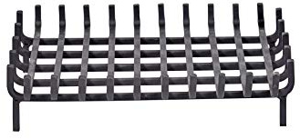 FIREFIX 2000/54 Feuerrost schlicht, allseitig aufgebogen, rechteckig, Stahl schwarz lackiert, 4-Kant-Stahl mit 12 mm Materialstärke, 540 x 420 mm (Breite x Tiefe)