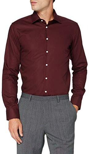 Silkesklistermärke herr business bygelfri skjorta med mycket smalt snitt – X-Slim Fit – lång ärm – Kent-krage