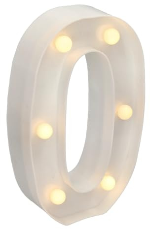 JANDEI - Lettere LED, Numeri Luminosi, Figura a Cuore, 22cm, con Luce Calda per Decorazione e Atmosfera, Luci Notturne Scrivania, Compleanni, Matrimoni, Vetrine. Funzionano con batterie AA (0)