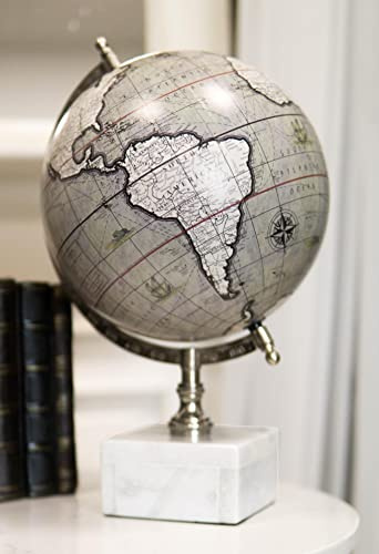 Ebros Gift Contemporary Modern Design World Atlas Map Globe with Tilt Axis Decorative Desktop Standing Figurine 13 High Home Or Office Study Desk Shelf Accent