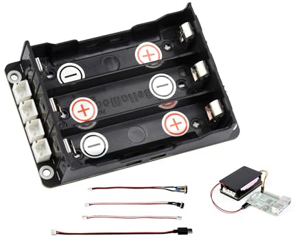 UPS HAT Module Compatible with Raspberry Pi 5/4B/3B+,3S & 5V 5A Output | Uninterruptible Power Supply, Supports Charging and Power Output at The Same Time, Adapting Various Interfaces via Cables