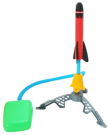 SJMR Foam Rocket Launcher Toy for Kids Ages 3–9 – Outdoor Garden Stomp Rocket Game for Boys & Girls – Safe STEM Toy, Birthday or Easter Gift