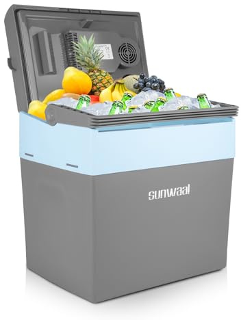 MalTec Sunwaal Mobiler Kühlschrank Reise MasterCold 25L Kühl- und Warmhaltefunktion bis 65° 12/230V Tourst Thermo elektrische Kühlbox