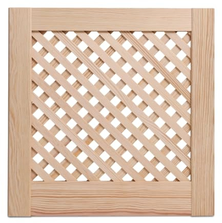 Bortaberg Solid Wooden Doors, Vented Open, Slatted Wardrobe Doors, Various Sizes, Mesh Door, DIY Cabinet Making, Privacy Screen, Crafts ([mm] 690x494)