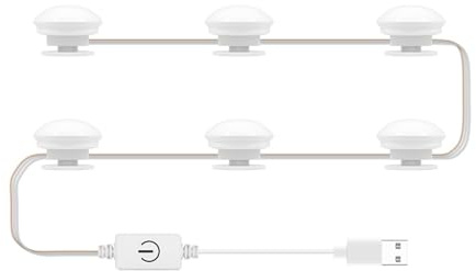 BAOFUYA Vanité Spiegel Lichter Kits, LED Make Up Lichter Vanity Spiegel Front Leuchtmittel für Schminktisch Badezimmer Schlafzimmer (6 Glühbirnen)