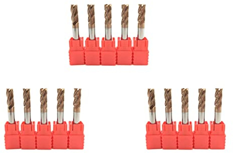 Kznifmk 15 Piezas 6 mm 4 Flauta Fresas de Metal Duro Fresadora CNC Fresado Ranurado Perfilado Fresado Frontal Brocas Espirales