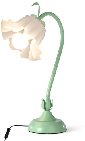 GOPLUS Lámpara de Mesa con Forma de Flor, Lámpara de Escritorio con Cable con 3 Modos de Color, Casquillo E27, Luz de Mesita de Noche Moderna para Dormitorio, Sala de Estar y Habitación