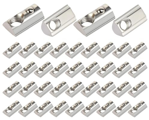 40 pezzi di pietre scanalate M8 40 serie con scanalatura a sfera 8, scanalatura M8 con sfera di centraggio, sfera in acciaio al carbonio, dado scorrevole per scanalatura di estrusione profilo in