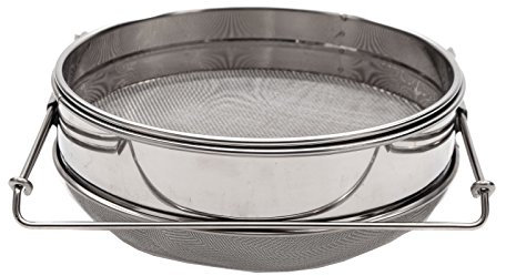 xtradefactory DOPPEL HONIGSIEB BEEComb | Ø23/23,5cm, grob/fein, ausziehbar| Doppelsieb für Imker Edesltahlsieb zur Honigfilterung