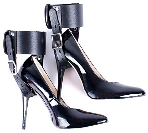 SXOVO SM Bondage Set, correas de tacón alto antidesprendimiento para mujeres (tacones altos no incluidos) (Negro)
