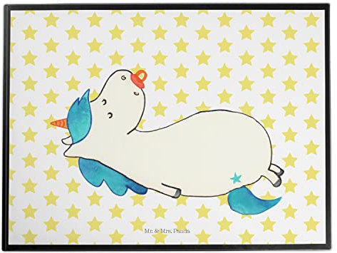 Mr. & Mrs. Panda tischpad Einhorn Schnuller - Geschenk, Schreibunterlage, Geburtstag, Einhörner, tischmatte, Unicorn, Baby, Mama, tischauflage, schreibtischunterlagen, Schreibtisch Unterlagen, Geburt
