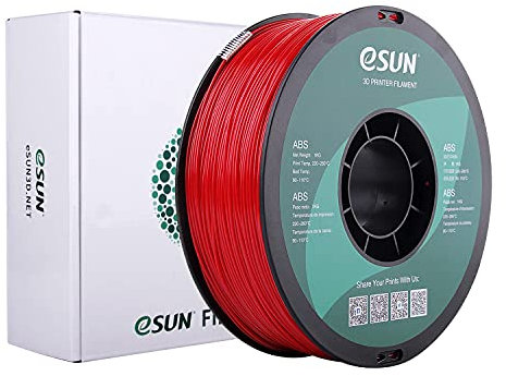 eSUN ABS+ Filament 1.75mm, 3D Drucker Filament ABS Plus, Maßgenauigkeit +/- 0.05mm, 1kg Spule (2.2 LBS) 3D Druck Filament für 3D Drucker, Feuerwehrauto Rot