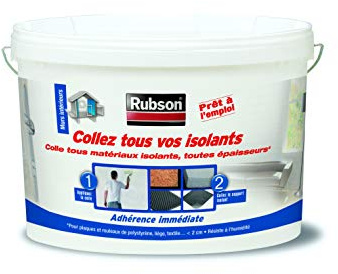 RUBSON Collez Tous Vos Isolants (Seau de 4,5kg), Colle multi-matériaux pour Murs et Plafonds Intérieurs, Résiste à L'humidité
