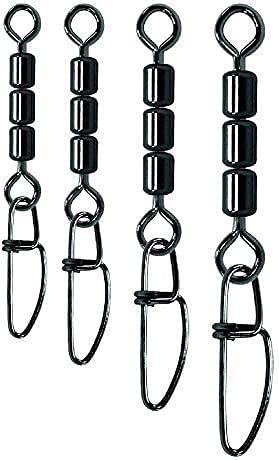 Set: 2 Packungen (insgesamt 12 STÜCK) Jenzi High-Speed Wirbel mit Fastlock-Karabiner, Black Nickel, Größe 10 12 Kg+gratis Petri Heil! Aufkleber