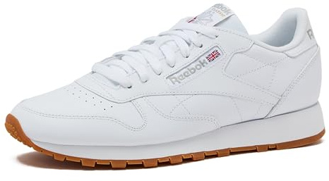 Reebok Classic Leather Sneakers for Men, Casual Tennis Mens Shoes, Footwear White/Pure Grey3/Reebok Gum3, 10.5
