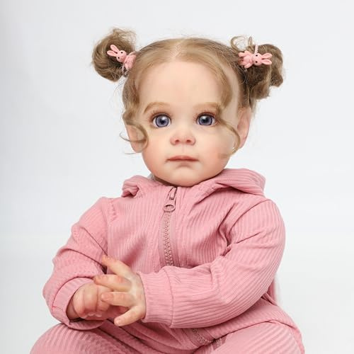 ZIYIUI Reborn Babys 22 Zoll 55cm Handgefertigt Realistische Babypuppen weicher Vinyl Silikon Reborn Baby Mädchen Neugeboren Reborn Puppen Kinderspielzeug