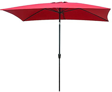 QLLL Sombrilla Parasol Rectangular con Inclinación y Manivela, 200x300cm Sombrilla de Mesa de Patio al Aire Libre, Tela de Poliéster Impermeable para Protección Solar, para Jardín, Balcón, Piscina