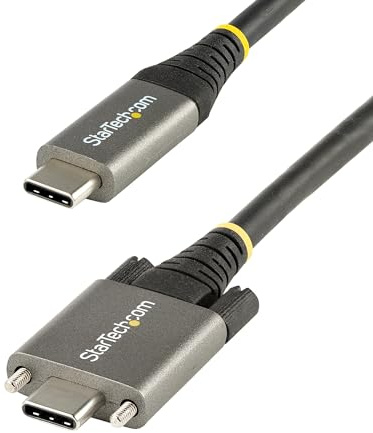 StarTech 1m USB-C Kabel, Seitliche Schraubverriegelung, 10Gbps, 100W PD | 8K 60Hz, 4K 144Hz, USB-IF-zertifiziert, Thunderbolt-kompatibel, DisplayPort 1.4