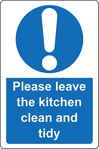 Please leave the kitchen clean and tidy Sign - Self adhesive sticker (300mm x 200mm)