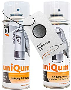 uniQum Spraydose Autolack + Klarlack für BMW MINERALGRAU B39 Autolack Reparatur 2x 400 ml