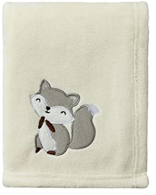 CREVENT 75 x 100 cm, leichte, gemütliche Plüschdecke, flauschig, warm, Fleece-Decke für Kleinkinder, Kinderbett, Kinderbett, Kinderwagen, Baby-Geburtstag (Elfenbein-Fuchs)