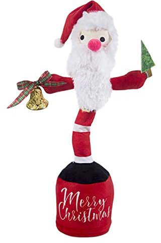 LICHENGTAI Peluche Chantant et Danse, Père Noël Qui Danse Bonhomme de Neige de Noël Qui Parle Danse Noël Chantant Le père noël poupée Peluche Interactive Danse père noël Jouets pour Les Enfants