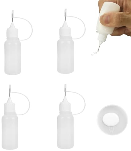 BAOSROY Nadelflasche,Nadelspitzen Flasche,Needle Bottle,10ml Dosierflasche,Needle Flasche,Squeeze Flasche,Präzisionsspitzen-Applikator-Flaschen,Transparente Leim Flaschen (5)