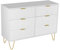 UEV Kommode mit 6 Schublanden 100x34x73cm Aufbewahrungsschrank für Kleidung Dokumente Spielzeug viel Stauraum Sideboard schmal für Wohnzimmer Schlafzimmer Kippsicherung Einfache Montage(Weiß)