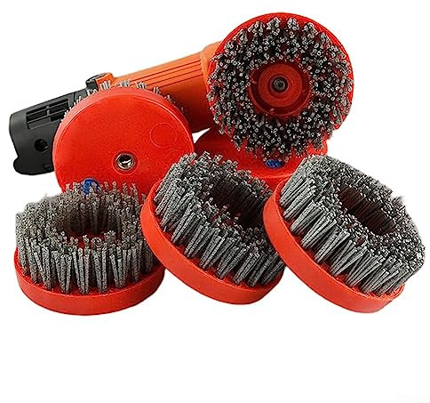 Brosse de nettoyage pour meuleuse d'angle de 10,2 cm, brosse abrasive circulaire, brosse antique pour pierre et granit M10, 46#