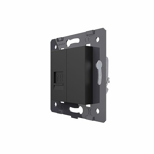 LIVOLO - Presa di rete LAN CAT6A, presa dati Ethernet RJ45, presa autocablata STP, schermata, da incasso, colore nero