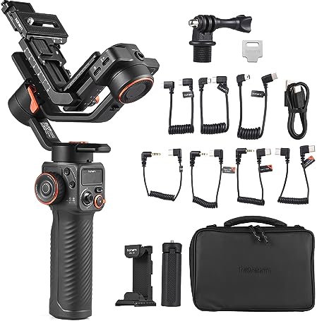 HUIOP MT2 Kit 3- Camera Stabilizer Gimbal Stabilizer for Smartphone 1.2kg/2.64lbs Payload Support BT Connection Compatible with Samart Phone Tripod DSLR Camera Mirrorless Camera