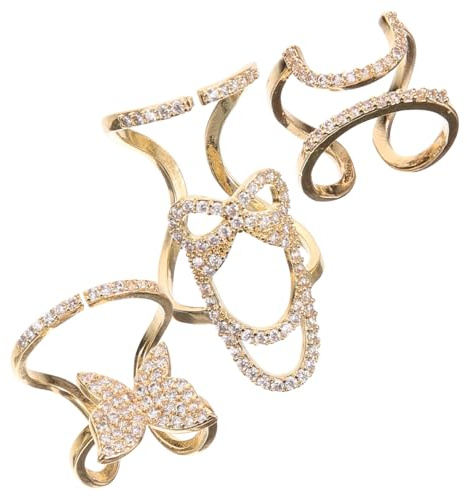 3 Piezas de Joyería: Anillos de Encanto para Uñas - Decorativas Yema del Puntas de los Dedos - Para Mujeres