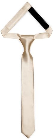 Laddheid barn slips för pojkar – elegant glänsande utseende, förbunden med ett kardborreband, perfekt för speciella tillfällen – snygg slipsstorlek 31 cm x 4 cm TKS, Beige, 31cm x 4cm