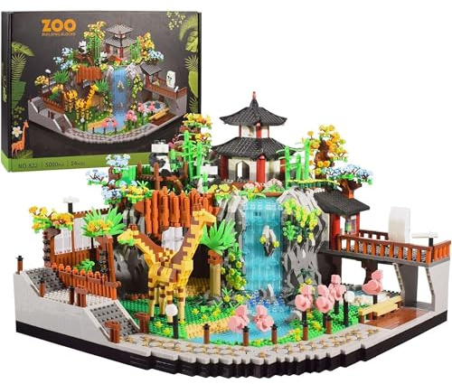 Minxtech Zoo Architektur Mini Baustein Bausatz, 5000+ Teile Zoo Klemmbausteine Haus Modell, Geschenk für Teenager und Erwachsene, Nicht Kompatibel mit Großen Marken