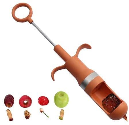 Entkerner-Werkzeug für die Küche, Fruchtkernentferner, Edelstahl-Kirschentkerner, Obstentkerner, Olivenentkerner, tragbarer Kirschkernentferner, Entkerner für Kirschen, Trauben, Jujube und