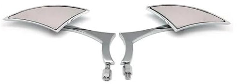 Motorradspiegel Klinge Chrom Motorrad Spiegel Aluminium Für VTX1300C Fury Für VT13CX Für VT1300CX Rückspiegel 8mm 10mm Moped Lenker Motorrad Rückspiegel(Farbe:Chrome)