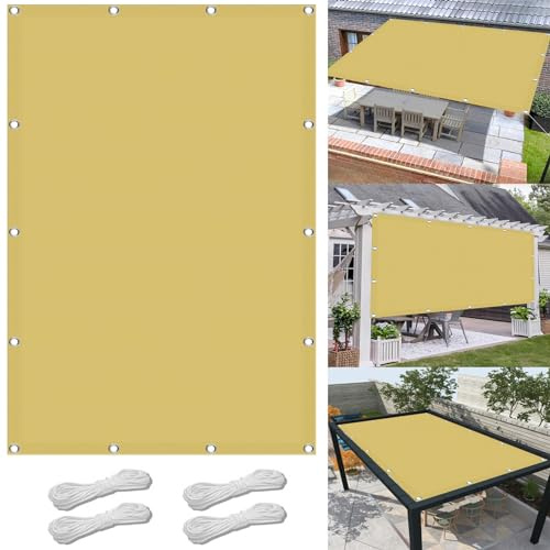 Tenda a Vela Ombreggiante Impermeabile 130 x 290 cm Anti-Età, Impermeabile,Antivento,98% Anti Uv,Rettangolare Tende da Sole Telo Ombreggiante per Esterno Terrazza Giardino, Color Crema