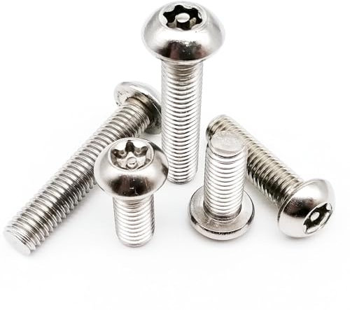 Aqxyhjk M5 304 A2-70 Edelstahl Sechslappen Torx Knopf Rundkopf Mit Stift Anti-Diebstahl Sicherheitsbolzen Schraube(25mm)