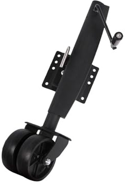 QICBYING Ruotino D'Appoggio Rimorchio - Rotella di Sostegno Carico Pesante，Ruotino Pieghevole Girevole A Doppia Ruota da 15 Cm, Supporto Verticale da 540 kg, Ruote per Rimorchio Telescopiche da 22 cm