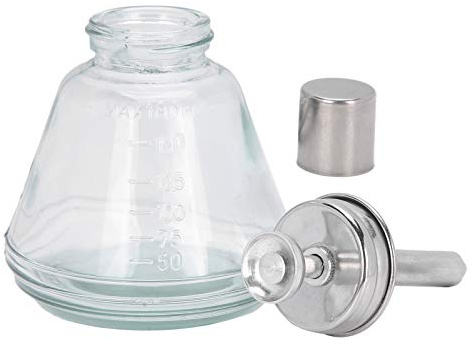 Nagellackborttagare Pumpflaska Dispenser, 180ml tryckglasflaska med aluminiumkärna Tom vätskebehållare Återfyllbar nagelkonstverktyg för nagellackborttagare