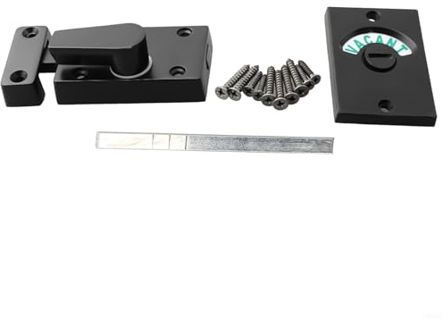 Oniissy Black Indicator Bolt Vacant Engaged Bathroom Privacy WC Toilet Door Lock Matt,Bathroom Toilet WC Indicator Privacy Dead Bolt Door Lock,Toilet Shower cubicles Bathroom Indicator Bolt