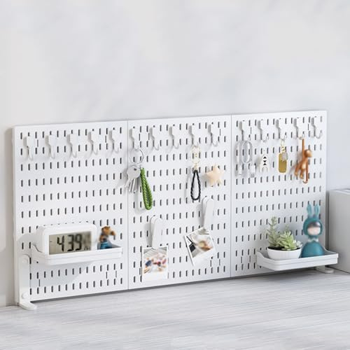 SCBTGKLN Anklemmbares Schreibtisch-Pegboard, Sichtschutz fürs Büro, Anklemmbares Stecktafel, Peg Board-Display, fürs Büro, Gaming, Zuhause, Bürozubehör-Organizer, Ohne Bohren(White,90x40cm/35 x15.7)