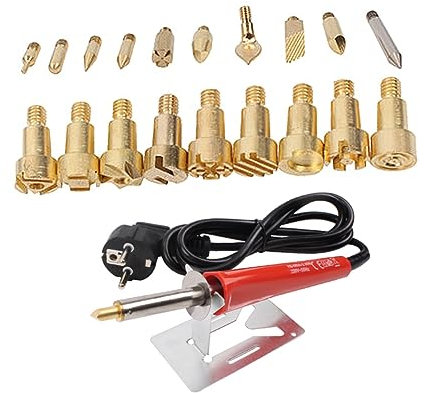 SEWACC 24stücke Teiliges Holz Und Leder-brennstiftset Präzises Pyrographie-werkzeug Für Vielseitige -projekte Einfach Austauschbare Spitzen Ergonomischer Griff Für Hohen Komfort