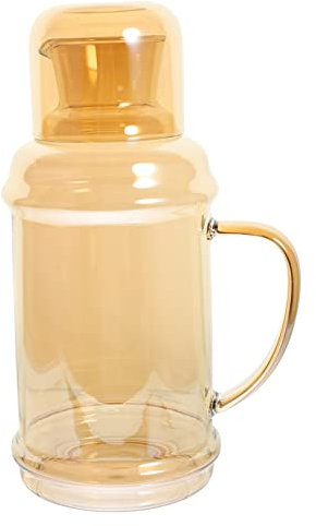 MAGICLULU Retro-design Eisteekanne Aus Glas Hitzebeständiger Wasserkrug Für Fruchtsäfte Und Getränke Mit Tasse Als Deckel Für Zuhause Oder Gäste