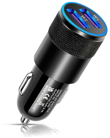 CGEAMDY Cargador-Coche, Cargador-Coche USB Ideal Dispositivos USB, Cargador Coche Mechero Carga Rápida, Cargador USB Mechero Doble Puerto, Universal Cargador Premium Coche Doble Puerto Cargas