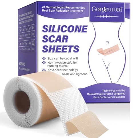 Cerotti Silicone Cicatrici,Silicone Scar Sheets 1.6'' X 60''Roll-1.5m - Cerotto Silicone per Cicatrici,Nastro per Cicatrici Chirurgiche Riutilizzabile, Foglio per Cicatrici in Silicone Indolore