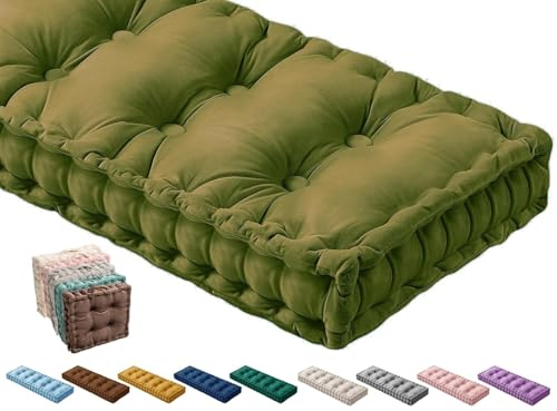 Coussin de Banc Exterieur Intérieur ,Velours Coussin de Siège Banc Sur Mesure 40x40/70x30/150x40/120x40 Coussin de Sol, pour Canapé Jardin Patio Maison Banquette Coussin D'assise(Color14,60x50x10cm)