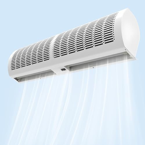 JFOZDM Wall Mounted 2-Speed Air Curtain for Door, Commercial Air Curtain Machine with Remote Control, Super Power, Air Conditioning Unit Wall Mounted for Supermarket, Restaurant, Mall, Easy to Install